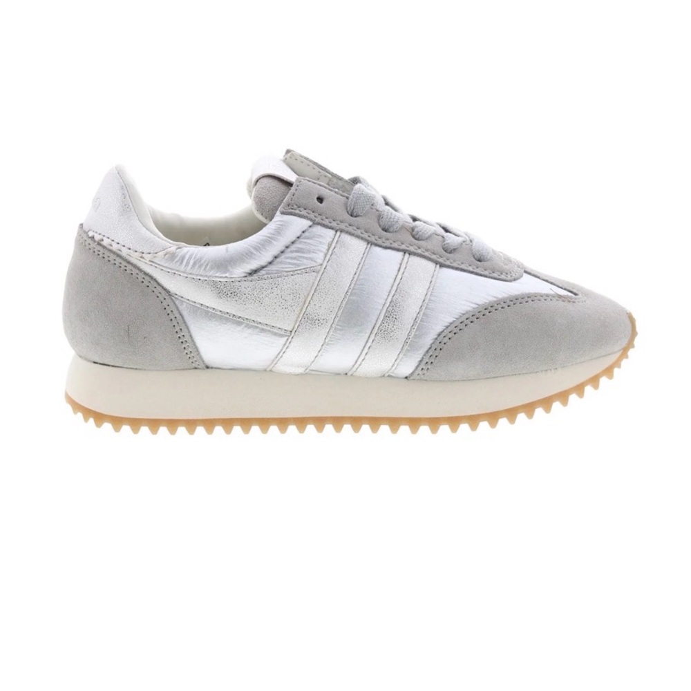 Gola Boston 78 Metallic CLB109 Womens Silver Suede Lifestyle Sneakers Shoes 7